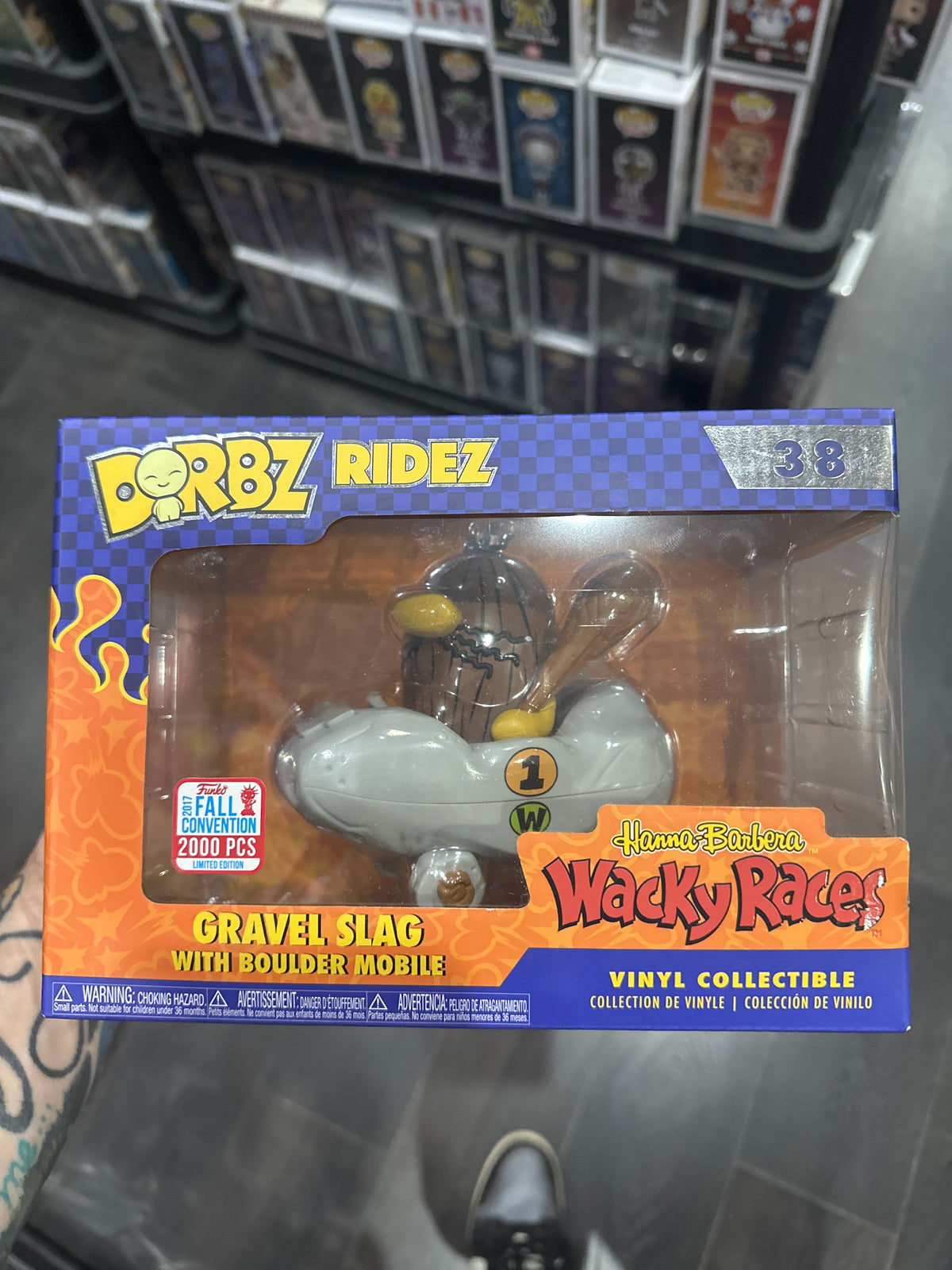 Funko Dorbz Ridez: Wacky Races – Gravel Slag with Boulder Mobile #38 (2017 Fall Convention Exclusive – 2,000 pcs)