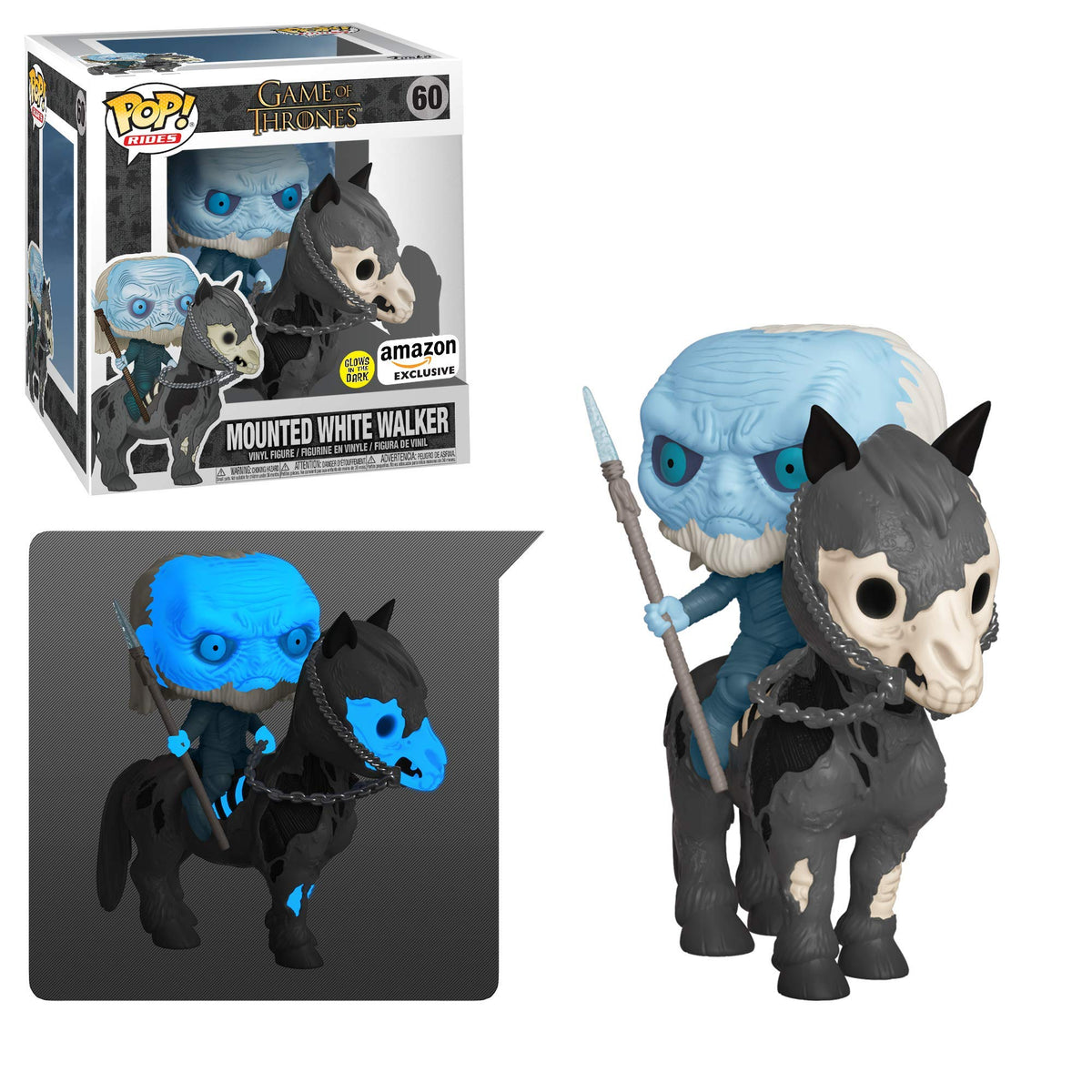 Funko Pop! Game of Thrones: Mounted White Walker (Glow) (Amazon Exclusive) #60 (Box Damaged)