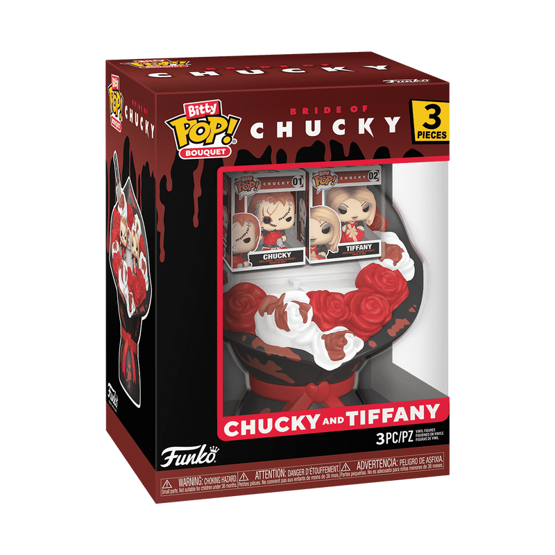 Funko Bitty Pop! Bride of Chucky: Chucky and Tiffany Bouquet (3-Piece) (Box Damaged)
