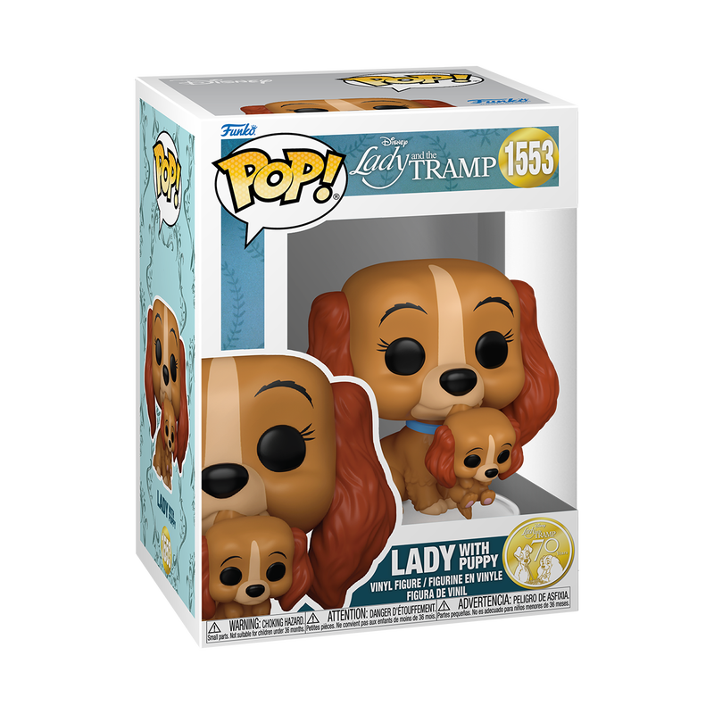 Funko Pop! Lady and the Tramp: Lady with Puppy (70th Anniversary) #1553 with retail box