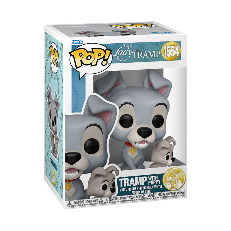 Funko Pop! Lady and the Tramp: Tramp with Puppy (70th Anniversary) #1554 with retail box