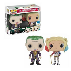 Funko Pop Suicide Squad metallic The Joker and Harley Quinn FYE Exclusive 2-Pack boxed