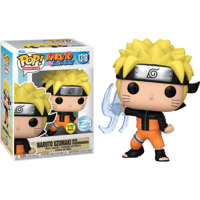 Funko Pop! Naruto Shippuden: Naruto Uzumaki (Glow) (Funko Exclusive) #1318 (small rip on top)