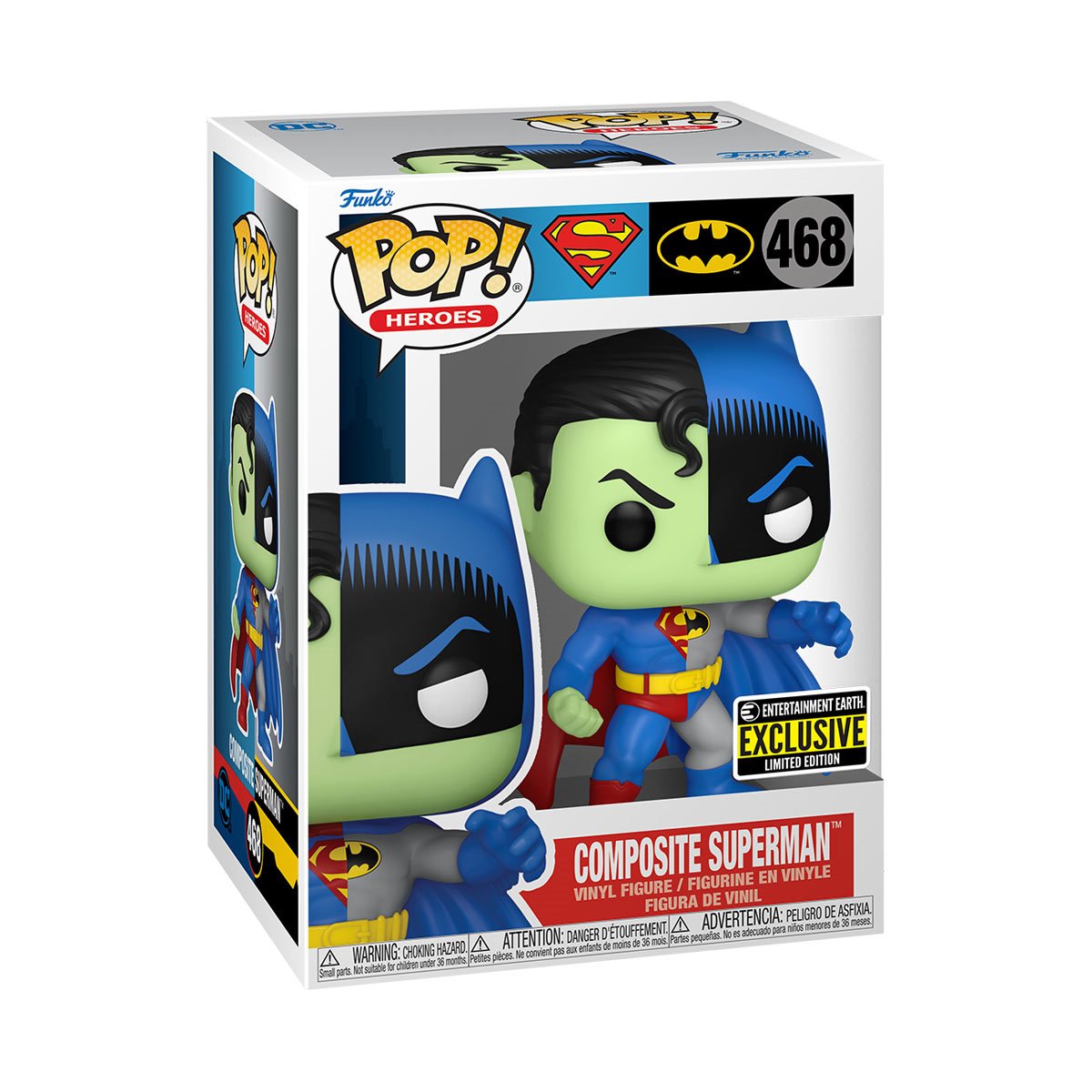 Funko Pop! DC Super Heroes: Composite Superman (Entertainment Earth Exclusive) #468 in retail box