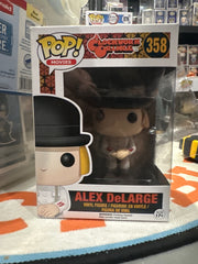 Funko POP! Movies - Clockwork Orange - Alex DeLarge #358 light shelfwear and Kringle on plastic