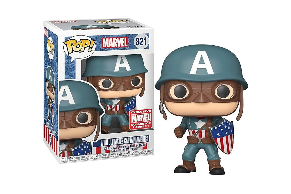 Funko Pop! WWII Ultimates Captain America (Exclusive Collector Corps) #821