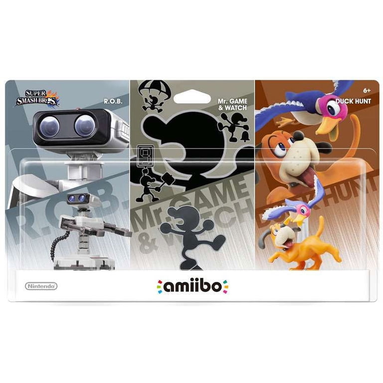 Nintendo - Amiibo: Super Smash Bros. - Retro 3-Pack (R.O.B., Mr. Game & Watch & Duck Hunt) (box damage)