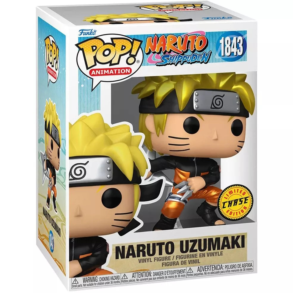 Funko Pop! Naruto Shippuden: Naruto Uzumaki with Kunai & Shuriken (Metallic Chase) #1843