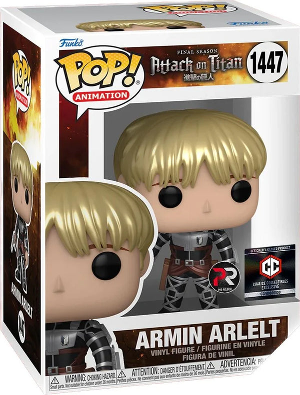 Funko Pop! Attack on Titan: Armin Arlelt (Metallic) (Pre-Release) (Chalice Collectibles Exclusive) #1447