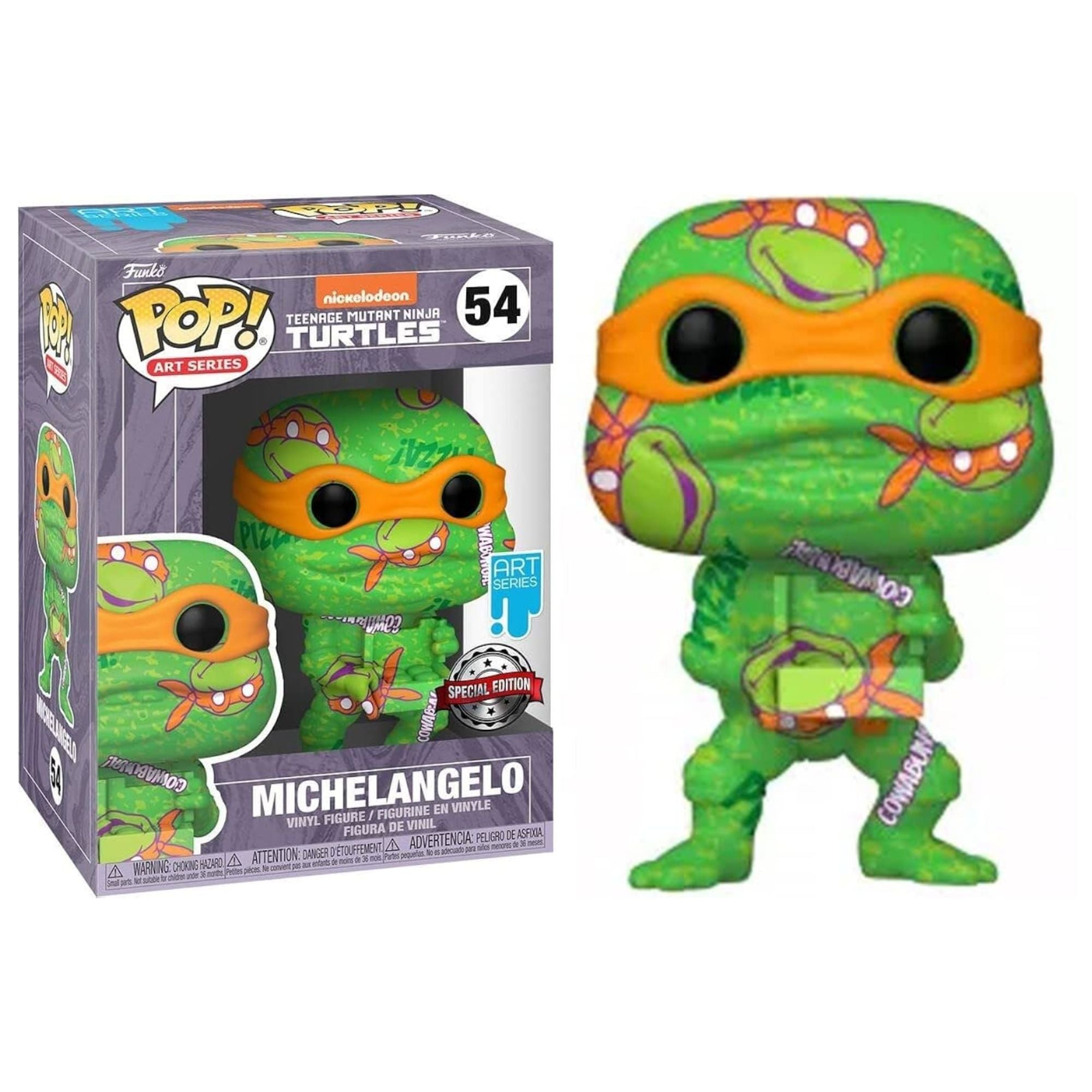 Funko Pop! Teenage Mutant Ninja Turtles: Michelangelo (Art Series) (Special Edition) #54 (Hard Stack Included) in retail box