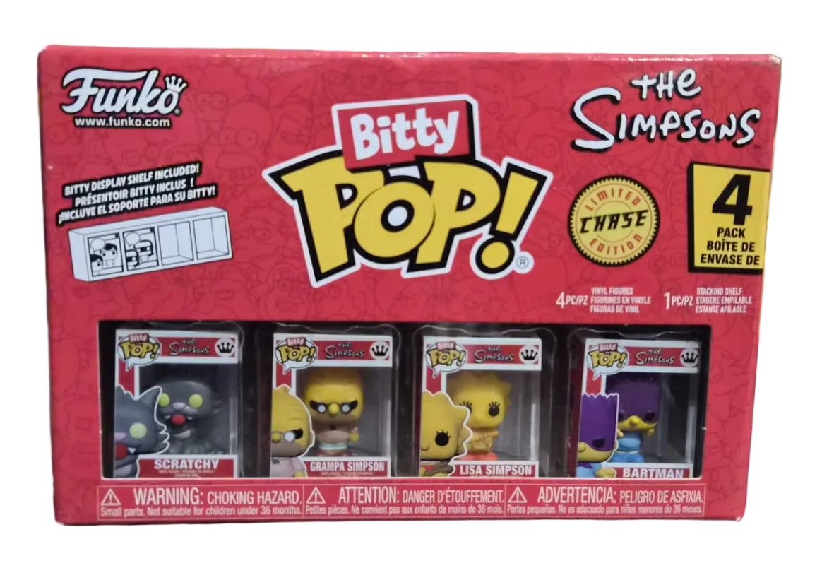Funko Bitty Pop! The Simpsons 4-Pack: Scratchy, Homer Simpson & Lisa Simpson (Mystery Pop)