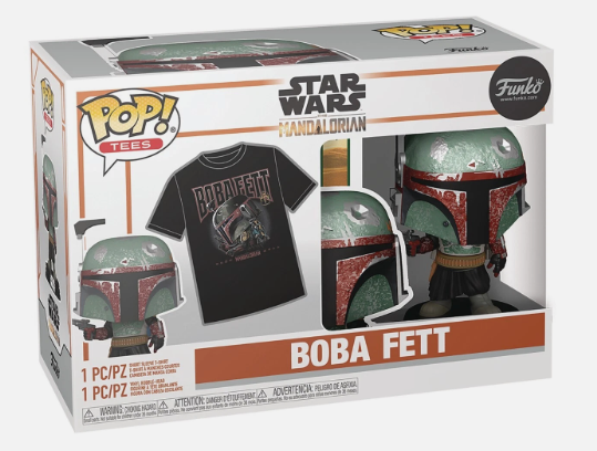 Pop! & Tees The Mandalorian Boba Fett Extra Large Shirt, Vinyl Figure Funko