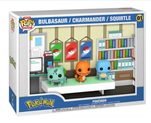 Funko Pop! Bulbasaur, Charmander and Squirtle 01 , Starter Pokémon, Deluxe Moment