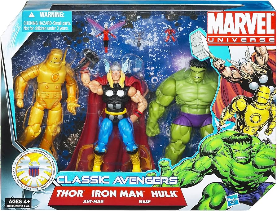 Hasbro: Marvel Universe: Classic Avengers - Thor, Ant-Man, Iron Man, Wasp, Hulk Action Figure