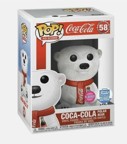 FUNKO POP! FLOCKED COCA-COLA POLAR BEAR #58 FUNKO SHOP EXCLUSIVE