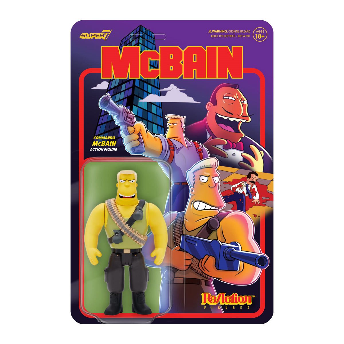 Super 7 The Simpsons - McBain: Commando McBain (minor box damage)