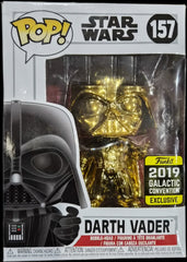 Funko Pop! Star Wars: Darth Vader (Gold Chrome, 2019 Galactic Convention) #157 (Shelf Wear)