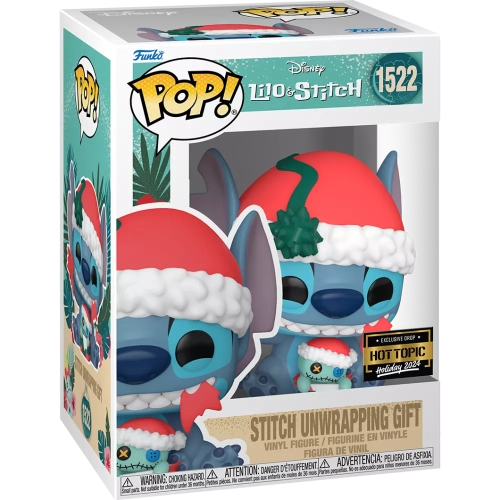Funko Pop! Lilo & Stitch Stitch Unwrapping Gift Hot Topic Holiday 2024 Exclusive #1522 in retail box