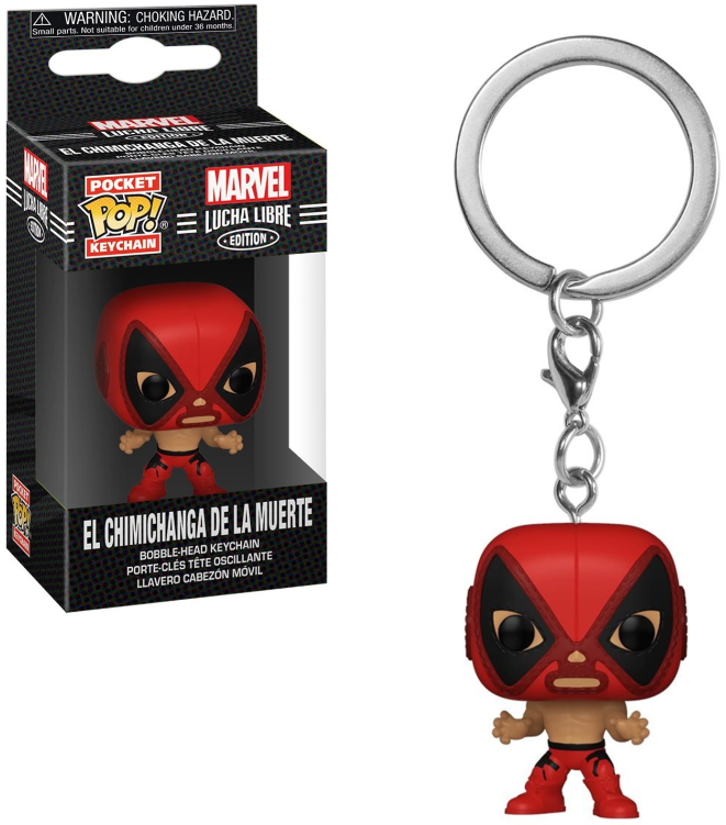 POCKET POP KEYCHAIN - MARVEL LUCHA LIBRE EDITION: EL CHIMICHANGA DE LA MUERTE (DEADPOOL)