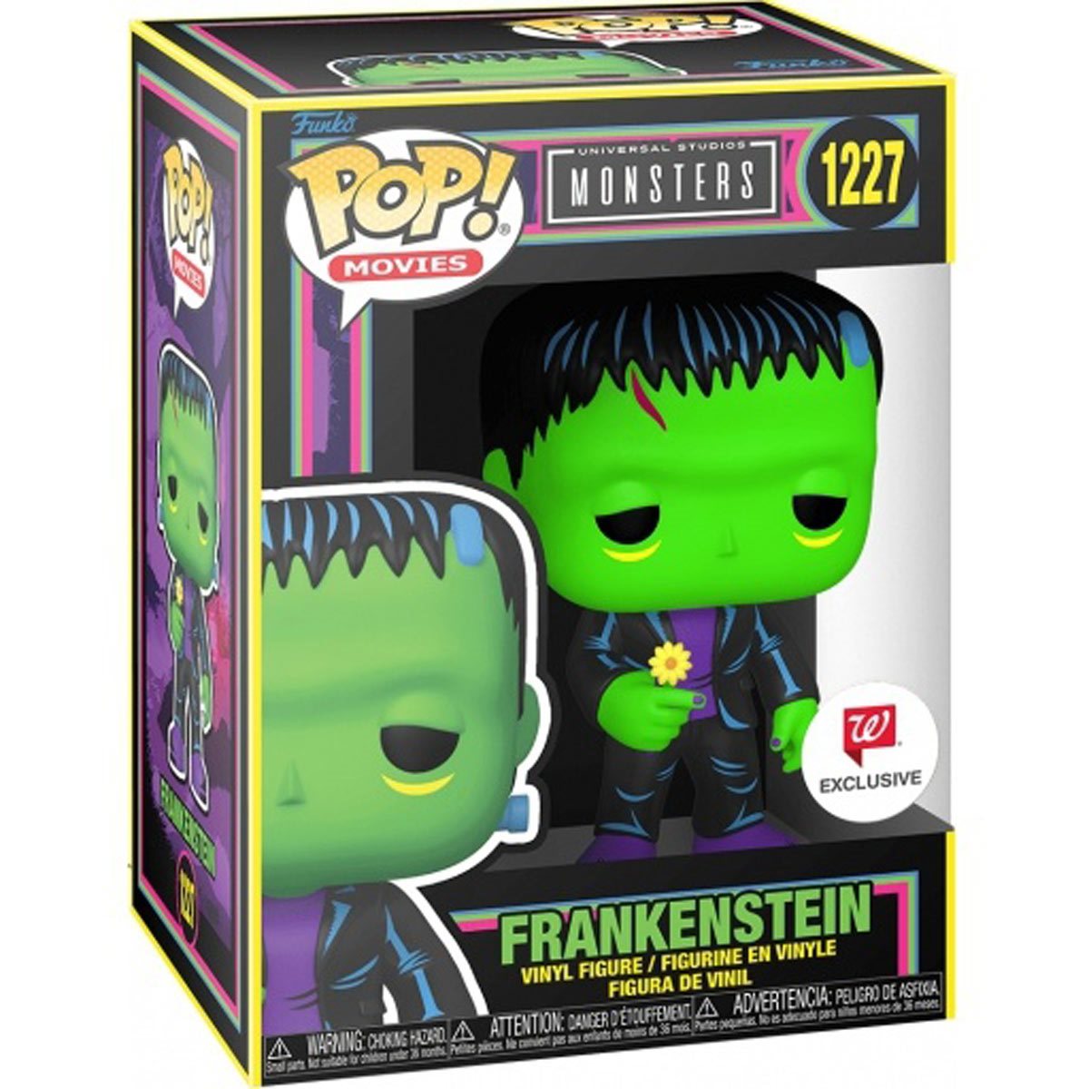 Funko Pop Universal Monsters Frankenstein Black Light Walgreens Exclusive number 1227 in box