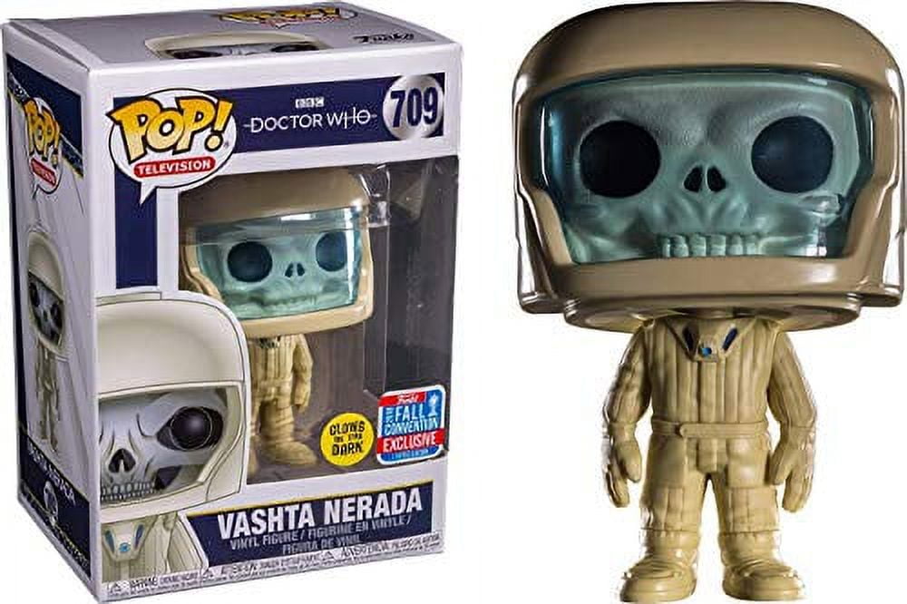 Funko Pop! Doctor Who Vashta Nerada #709 boxed with Glow in the Dark and 2018 Fall Convention stickers