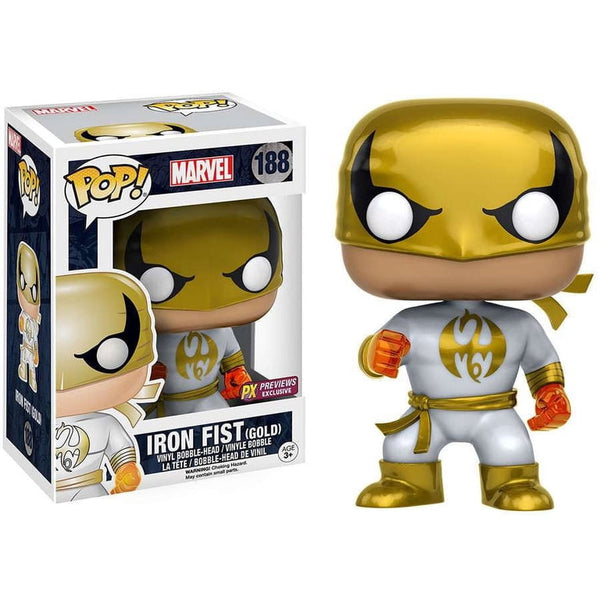 Funko Pop! Marvel: Iron Fist (Gold) (PX Previews Exclusive) #188 boxed