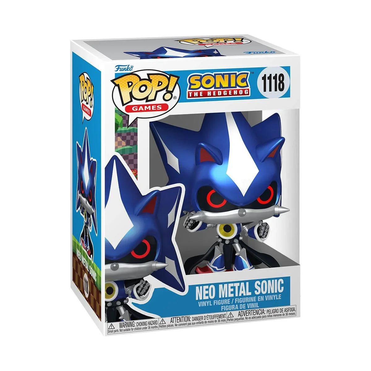 Funko Pop! Sonic the Hedgehog: Neo Metal Sonic (Metallic) #1118 in retail box