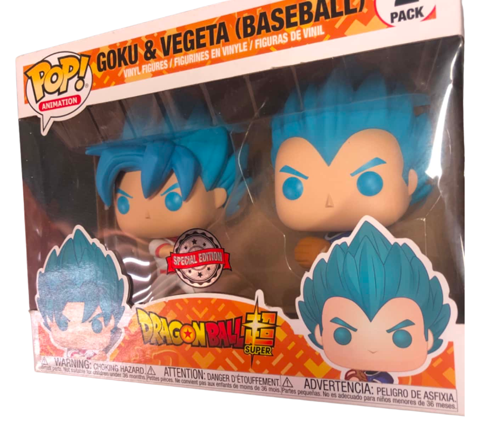 Funko Pop Animation: DBS– Goku & Vegeta (Baseball) 2PK *Special Edition Sticker