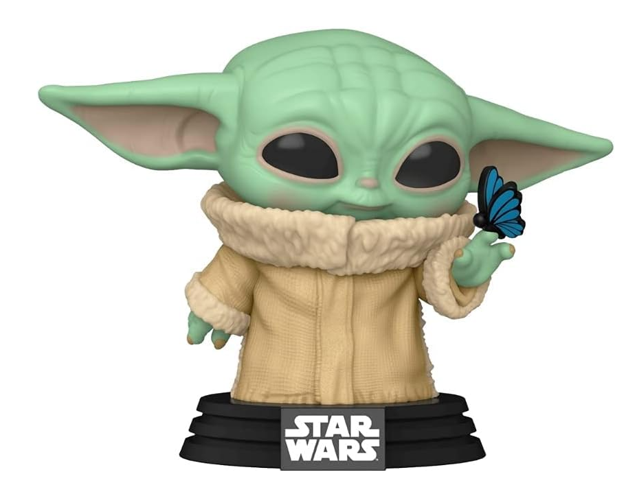Grogu with Butterfly Funko Pop! Vinyl #468 Star Wars The Mandalorian Baby Yoda EB GAMES EXL