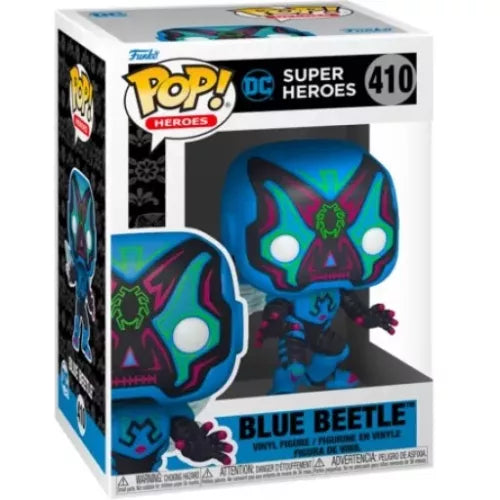 Funko Pop! DC Super Heroes: Blue Beetle #410 in box