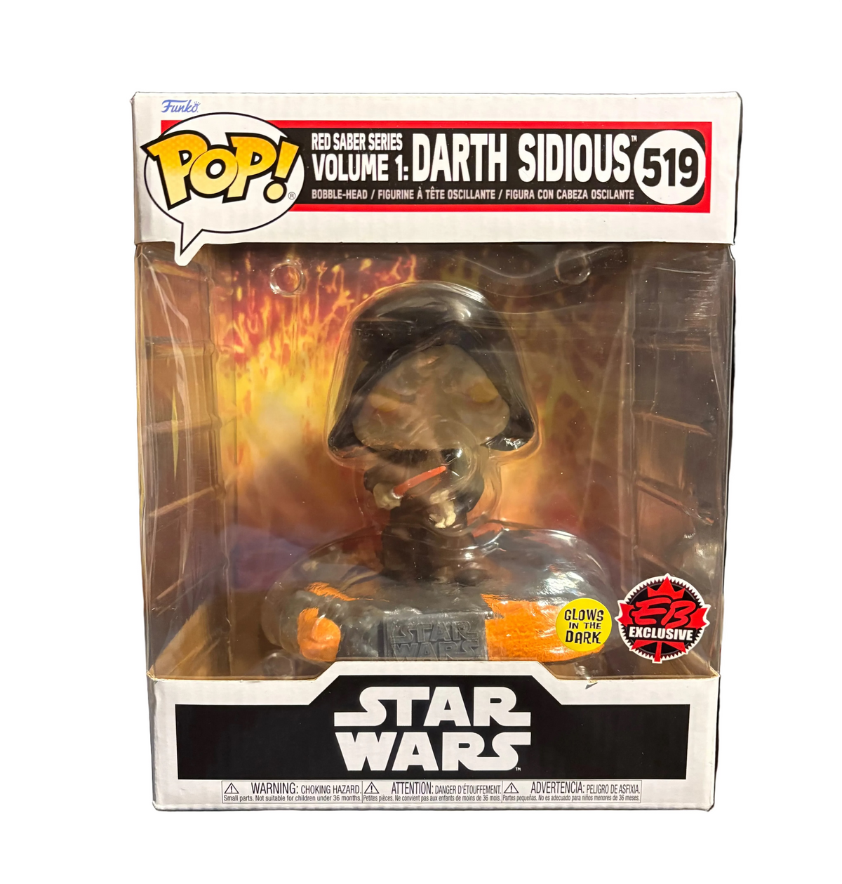 Funko Pop! Star Wars Red Saber Series Volume 1: Darth Sidious (Glows) [GS Exclusive] #519