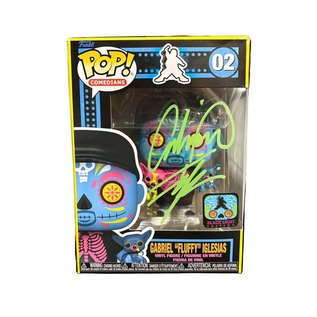 Funko Pop! Gabriel "Fluffy" Iglesias (Black Light Edition) [Signed by Gabriel Iglesias - NO COA] #02 (some box damage)