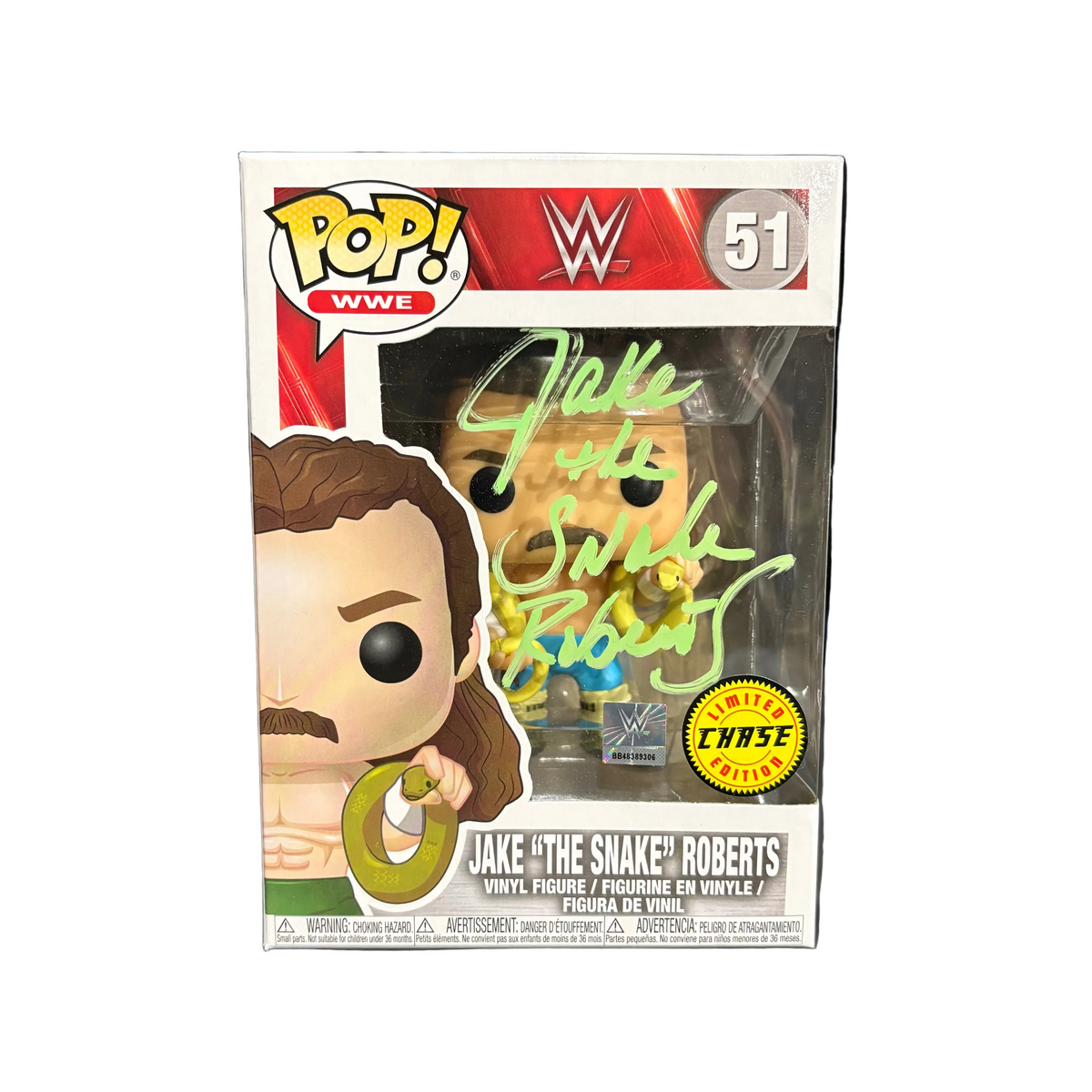 Funko Pop! WWE: Jake "The Snake" Roberts (Chase) [Signed by Jake "The Snake" Roberts - NO COA] #51