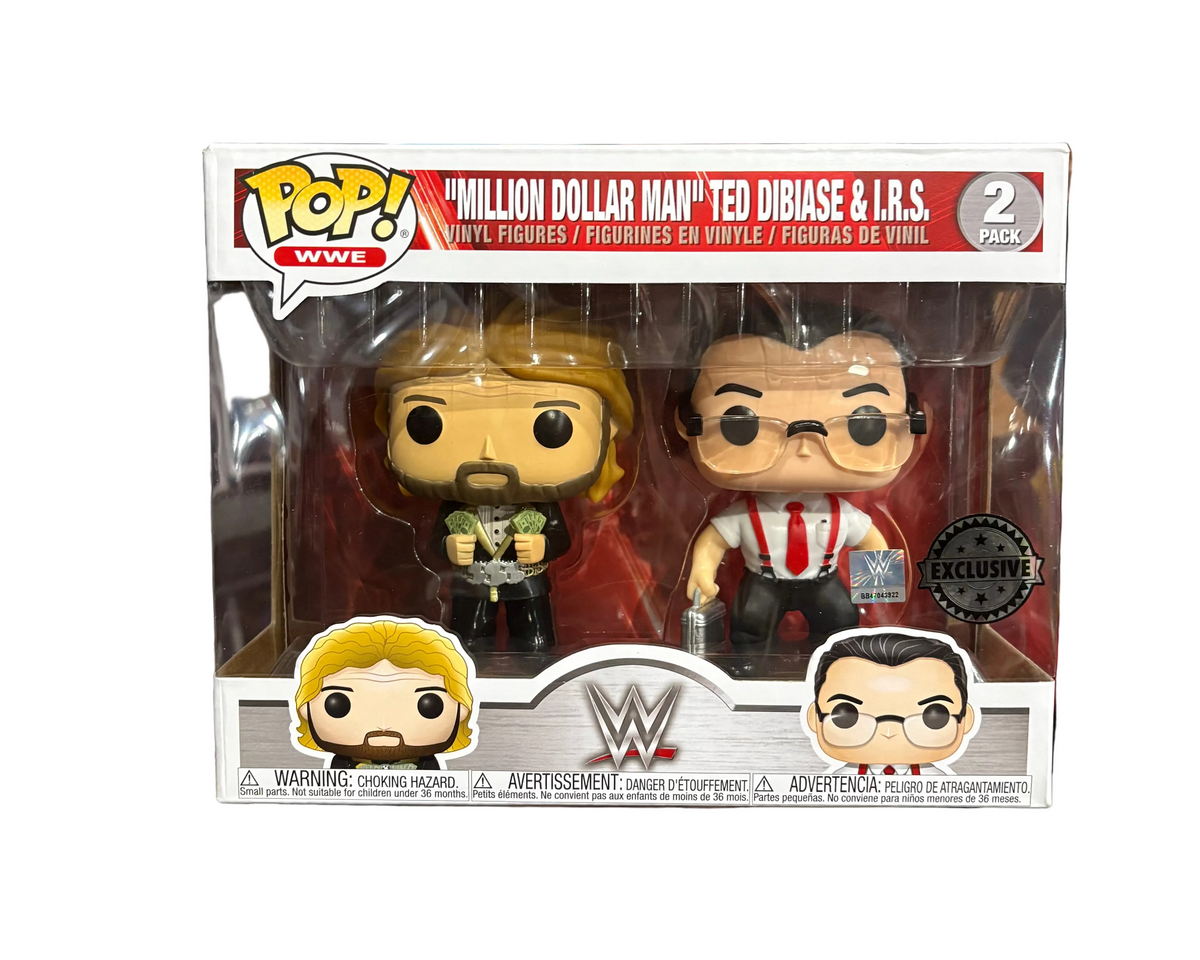 Funko Pop! WWE: "Million Dollar Man" Ted Dibiase & I.R.S (Exclusive) [2-Pack]