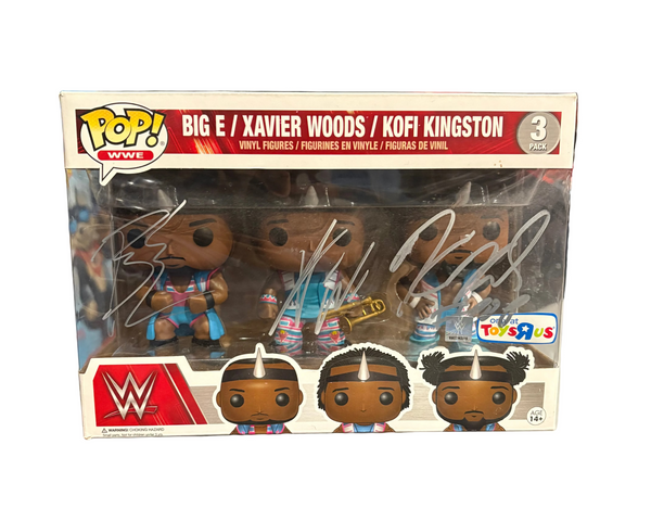 Funko Pop! WWE: Big E / Xavier Woods / Kofi Kingston (Toys R Us Exclusive) [Signed by Big E / Xavier Woods / Kofi Kingston - NO COA]