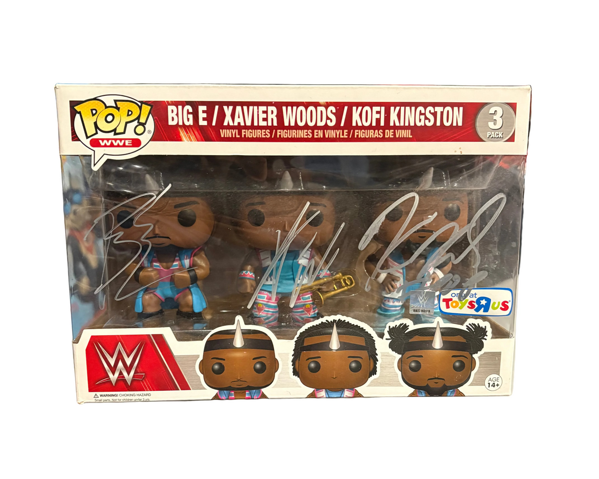 Funko Pop! WWE: Big E / Xavier Woods / Kofi Kingston (Toys R Us Exclusive) [Signed by Big E / Xavier Woods / Kofi Kingston - NO COA]
