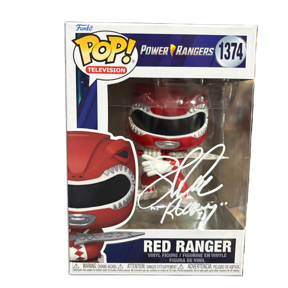 Funko Pop! Power Rangers: Red Ranger (signed by Rocky DeSantos - COA) #1374
