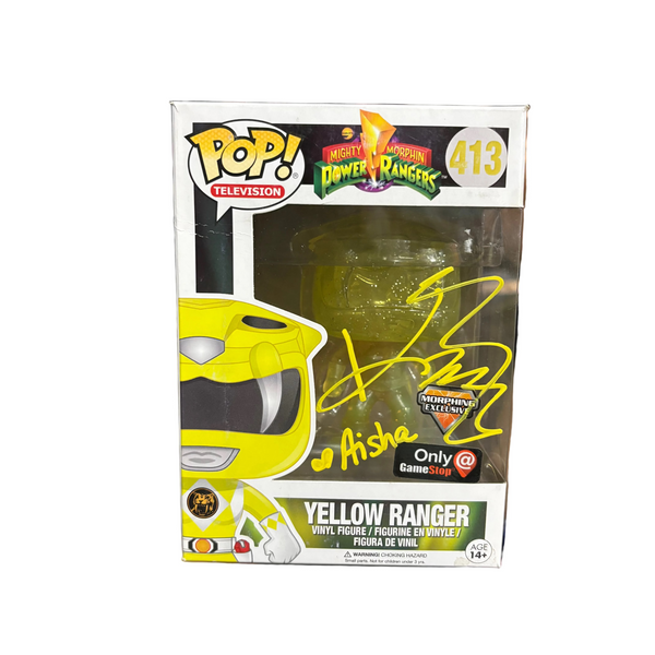 Funko Pop! Power Rangers: Yellow Ranger (signed by Karan Ashley - COA) #413