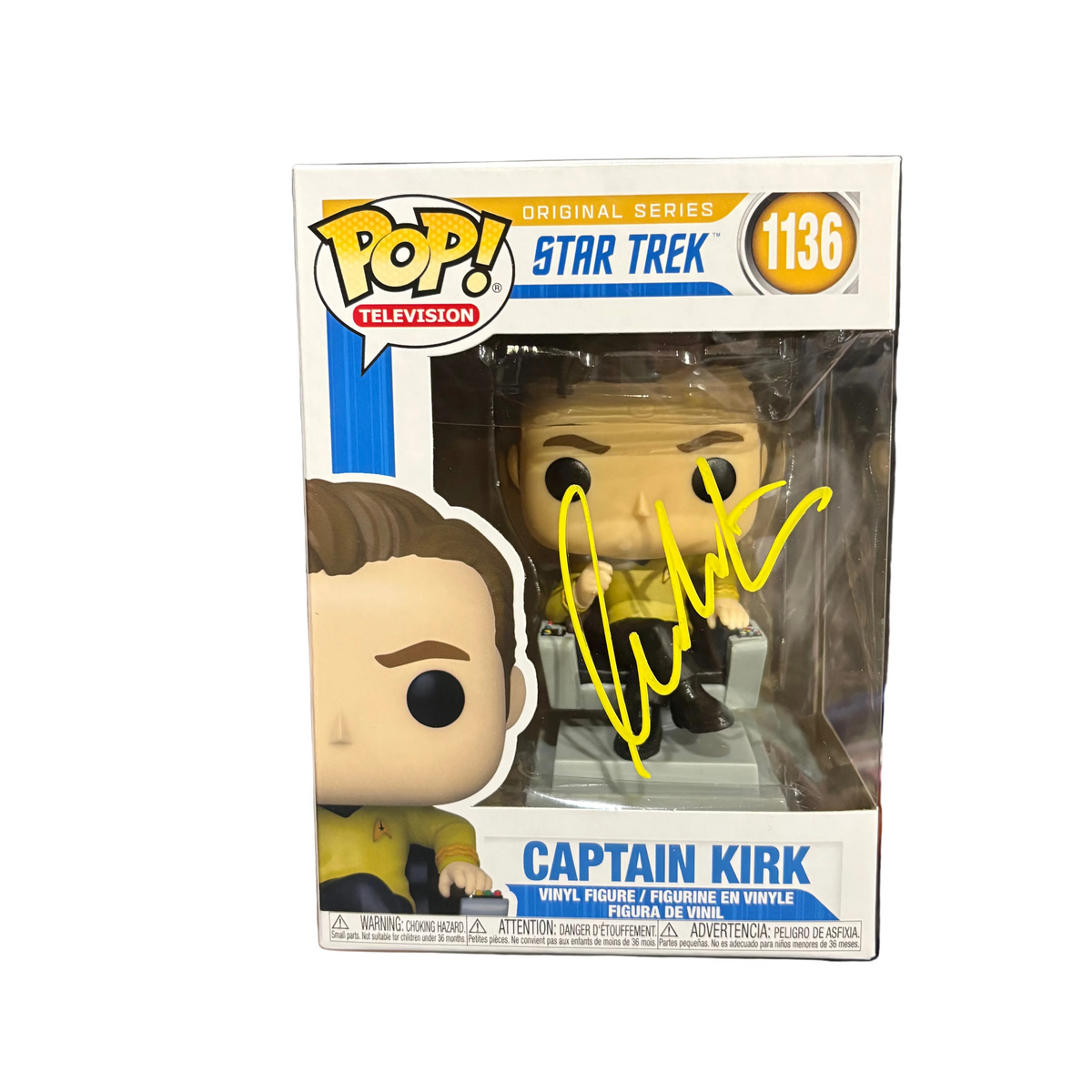 Funko Pop! Star Trek: Captain Kirk (signed by William Shatner - COA) #1136