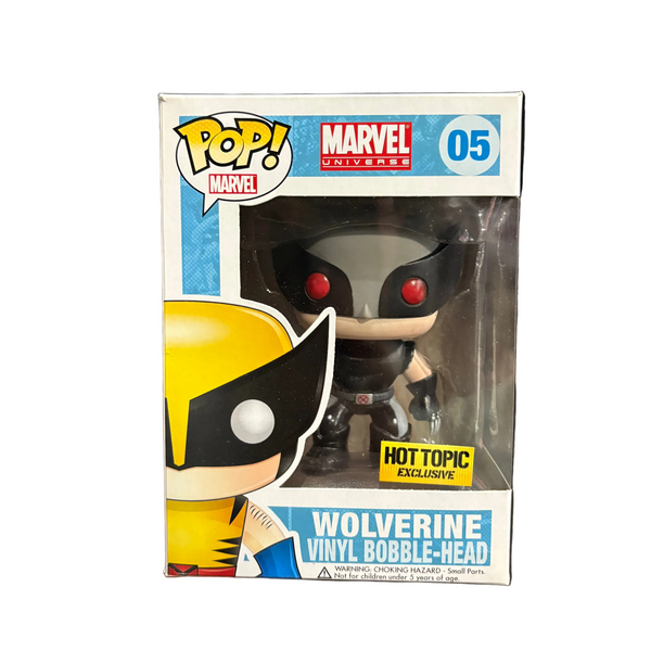 Funko Pop! Marvel: Wolverine (Black Outfit) (Hot Topic Exclusive) #05 (minor shelf wear) (Big Lettering)
