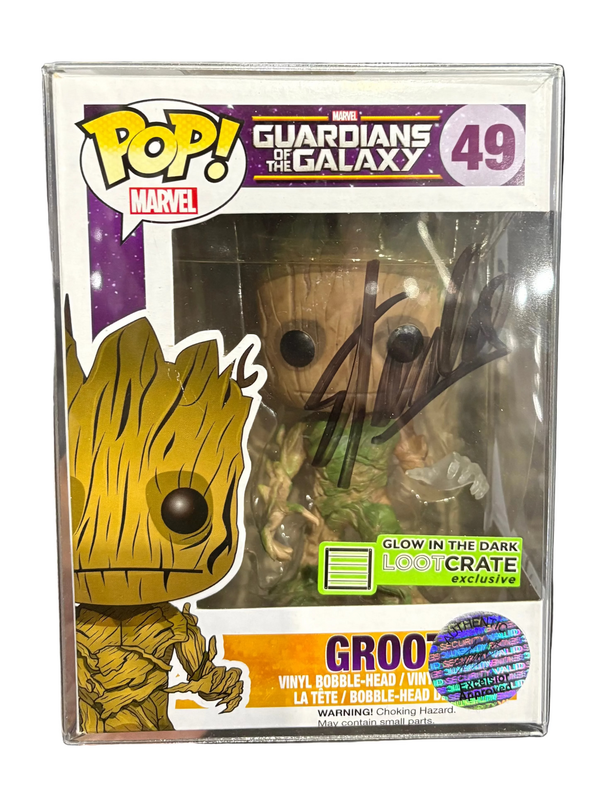 Funko Pop! Groot (Glow - Loot Crate Exclusive) [Signed by Stan Lee] #49