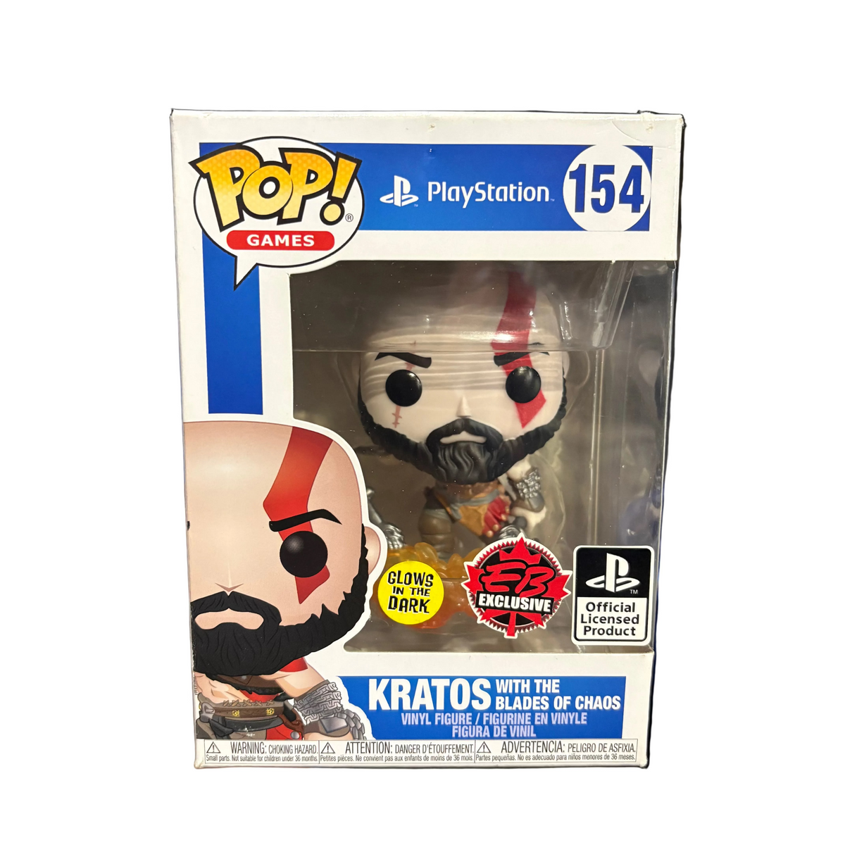 Funko Pop! God of War: Kratos with Blades of Chaos (Glows) [Eb Exclusive] #154 (shelf wear)