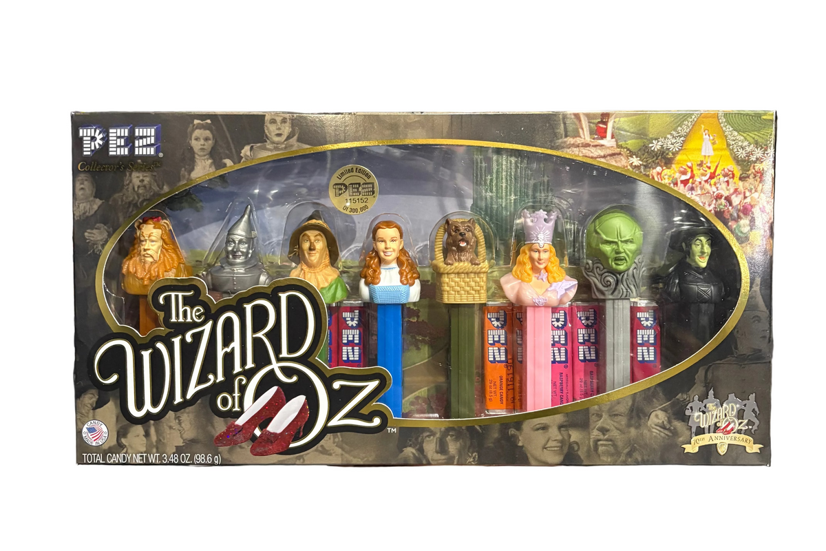 Wizard of Oz Pez Collector's Series Limited Edition box set Includes: Lion, Tinman, Scarecrow, Dorothy, Toto, Glinda, Oz and Wicked Witch