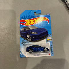Hot Wheels Tesla Model 3, [Blue] 112/250 Factory Fresh 9/10