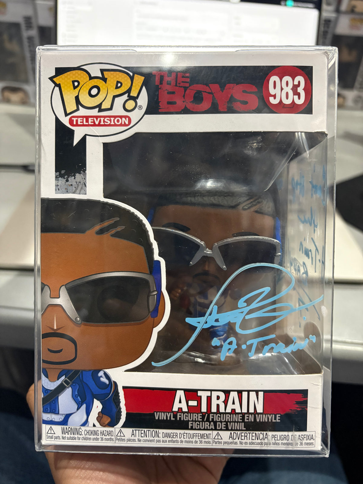 Funko Pop! A-Train #983 (Signed by Jessie T Usher)
