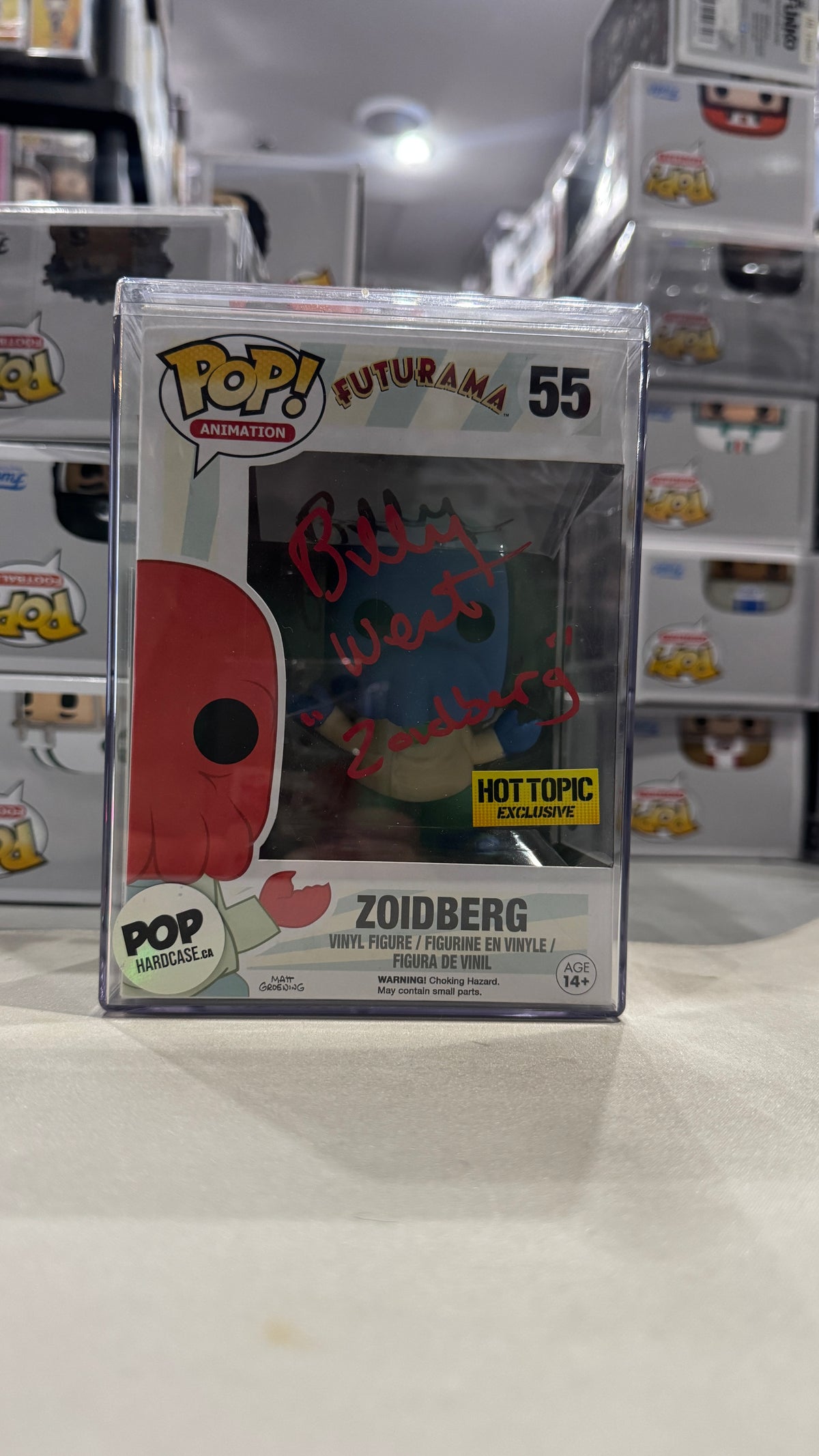 Futurama: Zoidberg #55 Red Rare Signed Billy West, Hot Topic Exclusive
