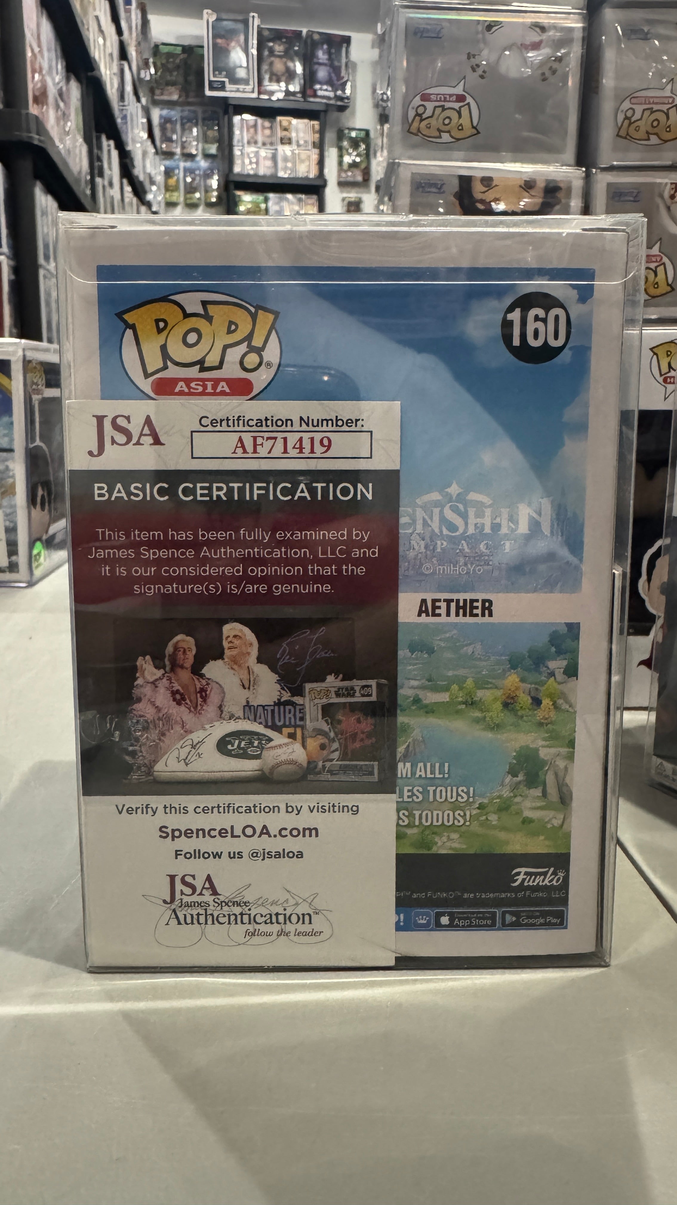 Funko Pop! Genshin Impact Aether #160 Signed by Zach Aguilar