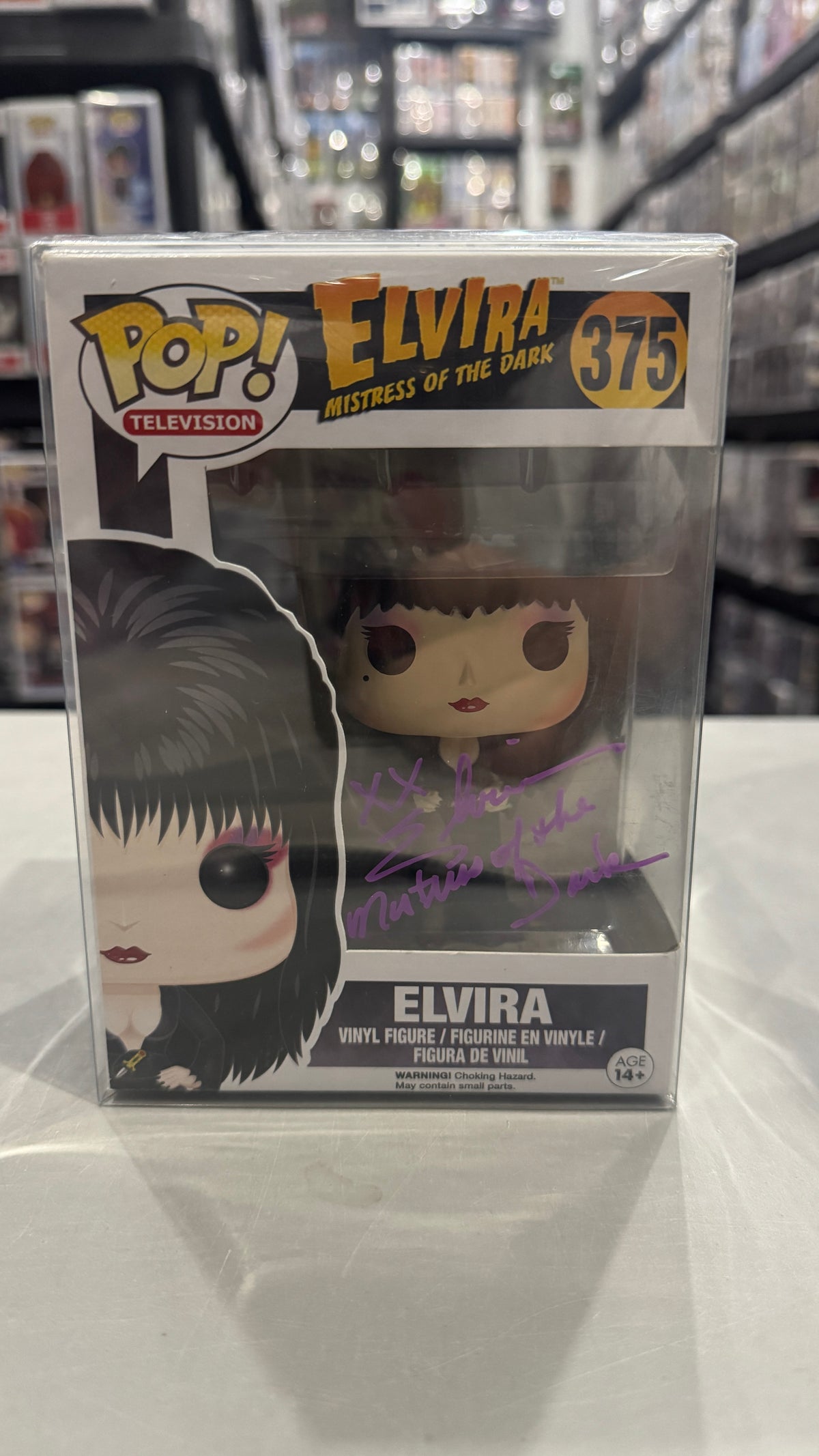 Funko Elvira 375  Signed By Cassandra Peterson
