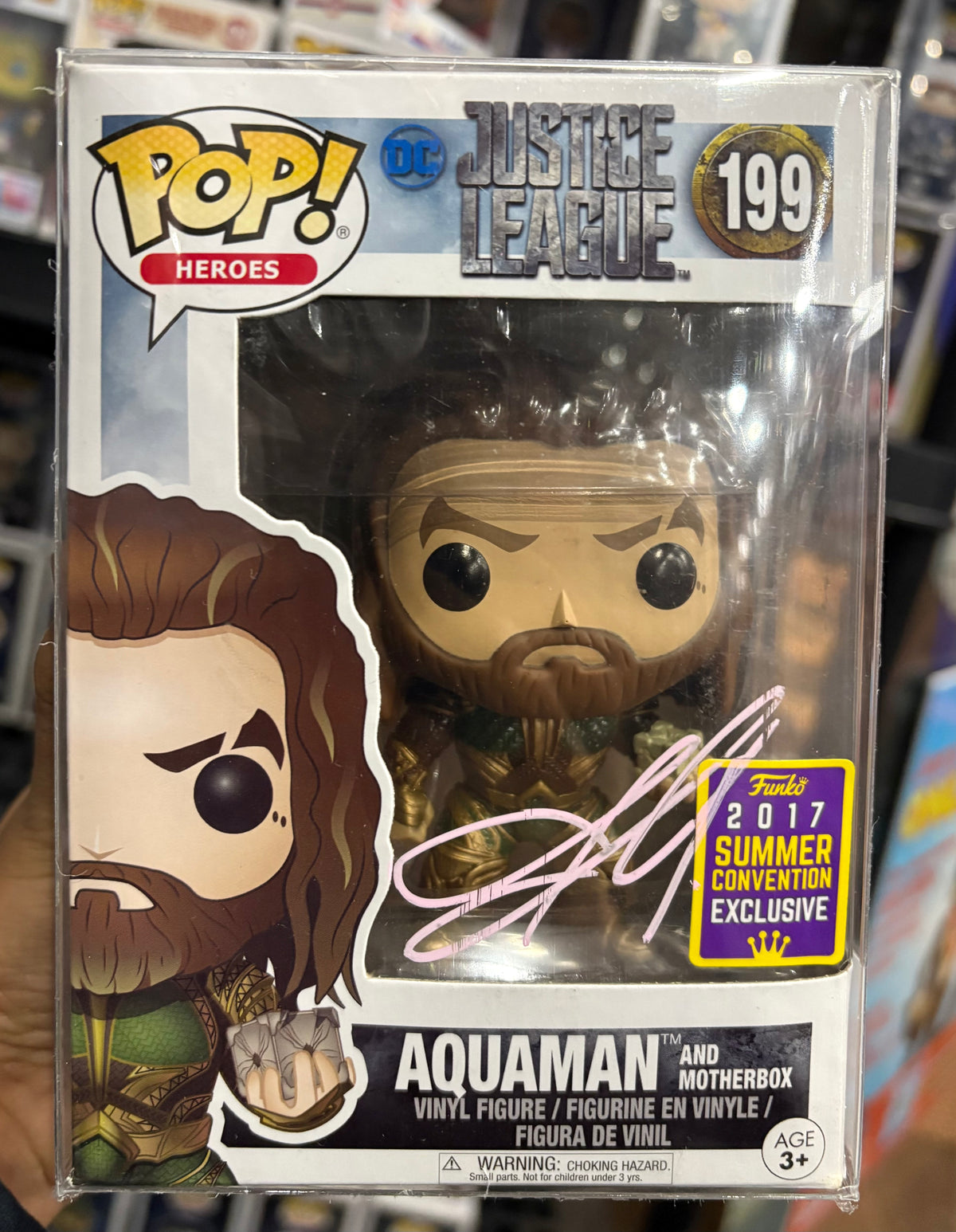 Funko Pop! Aquaman (2017 Summer Convention) [Signed by Jason Momoa - COA] #199