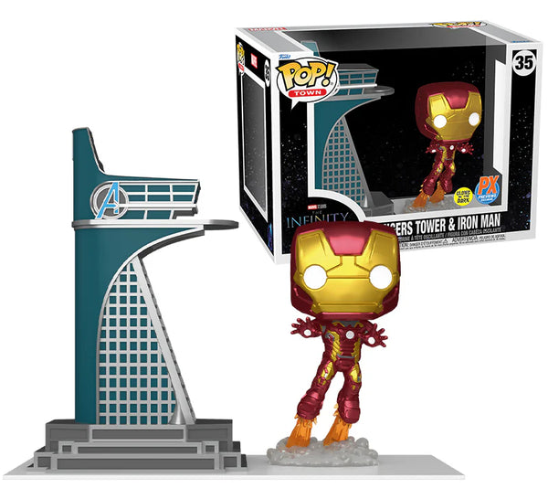 Funko Pop! The Infinity Saga: Avengers Tower & Iron Man (Glows) [Px Previews Exclusive] #35